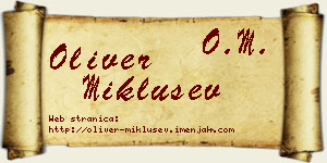 Oliver Miklušev vizit kartica